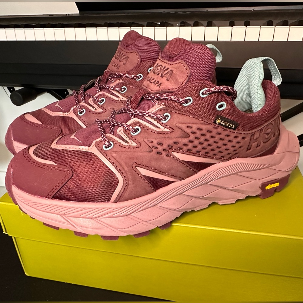 Hoka Women's Burgundy and Pink Athletic / Hiking Shoes